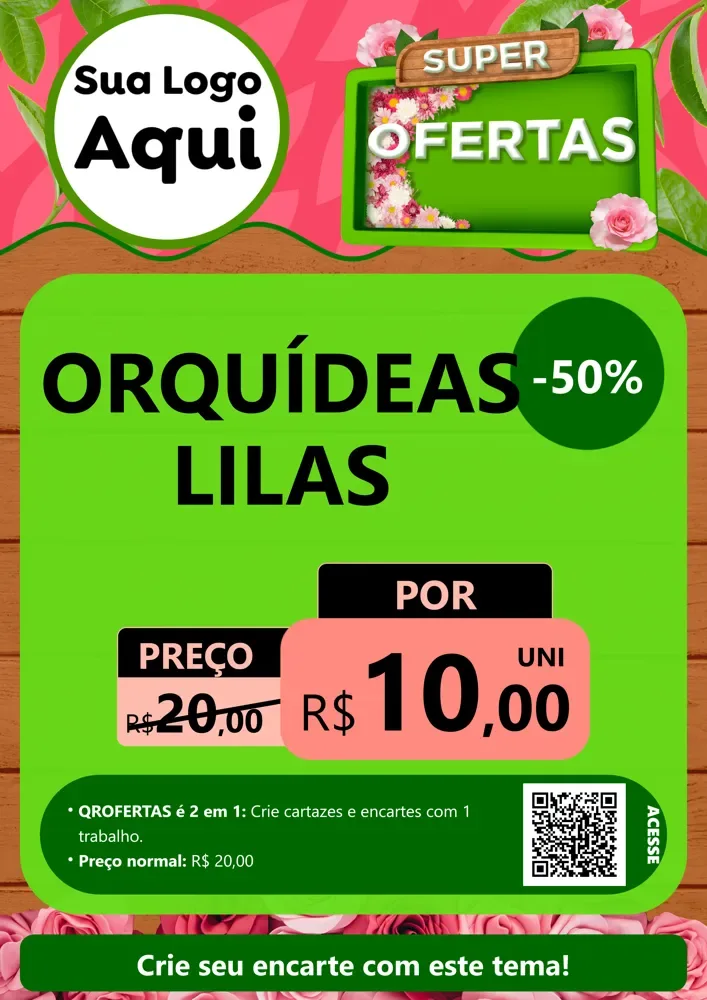 Modelo de Cartaz para Cartaz A4 Vertical com o tema Super Ofertas- Jardinagem e Floricultura para Floricultura e jardim