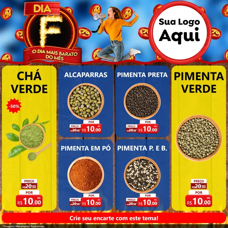 Modelo de Rede Social para Feed Facebook com o tema Dia F - O Dia Mais Barato Do Mês para Produtos Naturais