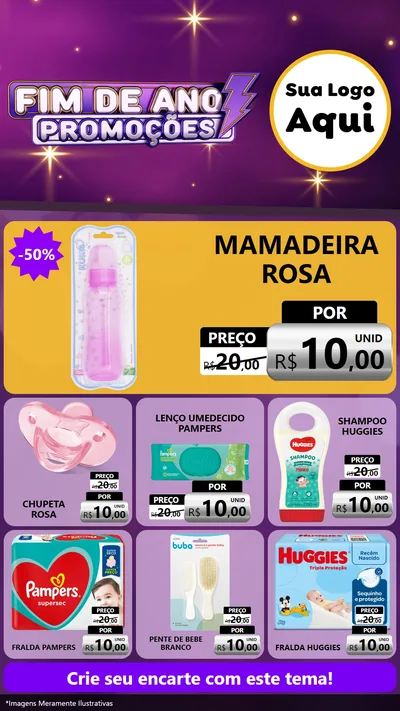 Modelo de Rede Social para Stories com o tema Fim de Ano Promoções para Bebês