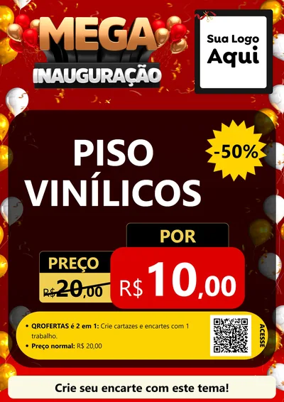 Modelo de Cartaz para Cartaz A4 Vertical com o tema Mega Inauguração para Material para Construção