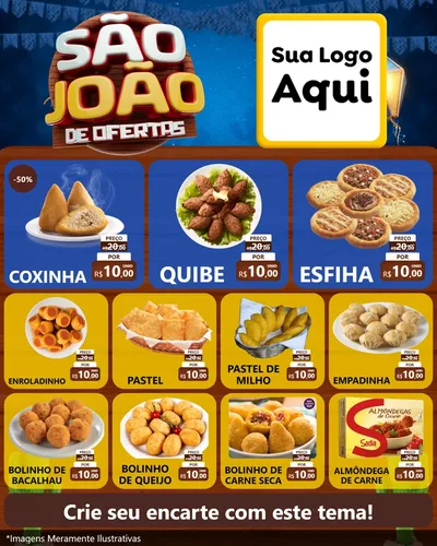 Modelo de Rede Social para Feed Instagram com o tema São João Ofertas Imbatíveis! - Junina para Salgadaria