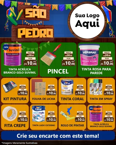 Modelo de Rede Social para Feed Instagram com o tema São Pedro para Tintas e Ferramentas
