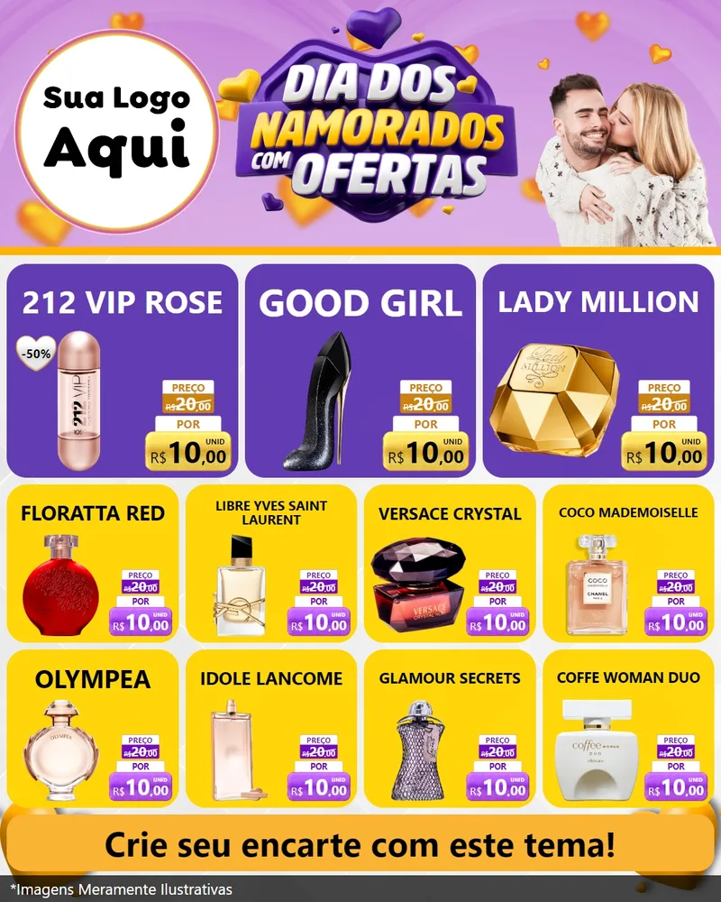 Modelo de Rede Social para Feed Instagram com o tema Dia Dos Namorados Com Ofertas para Perfumes