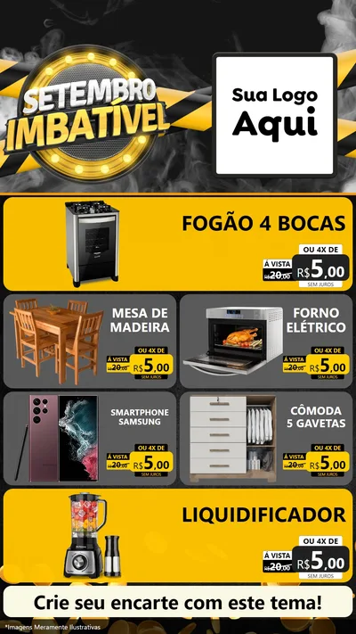 Modelo de TV para TV Vertical com o tema Setembro Imbatível para Móveis e Eletro