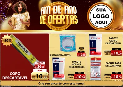 Modelo de Encarte para Encarte A4 Horizontal com o tema Fim de Ano de Ofertas para Embalagens