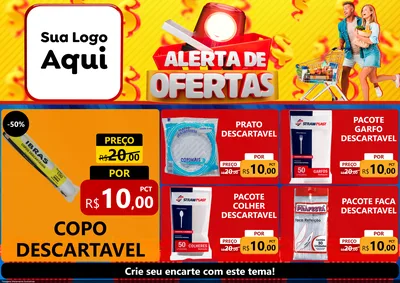 Modelo de Encarte para Encarte A4 Horizontal com o tema Alerta de Ofertas para Embalagens
