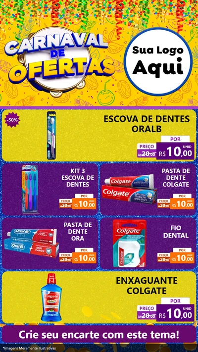 Modelo de TV para TV Vertical com o tema Carnaval de Ofertas para Higiene Pessoal