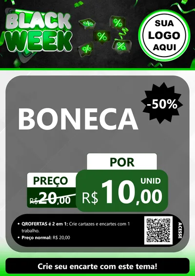 Modelo de Cartaz para Cartaz A4 Vertical com o tema Black Week para Brinquedos