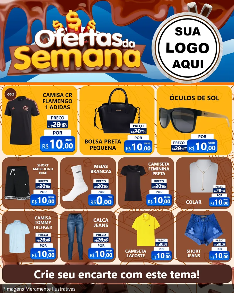 Modelo de Rede Social para Feed Instagram com o tema Ofertas da Semana - Páscoa para Roupas e acessórios