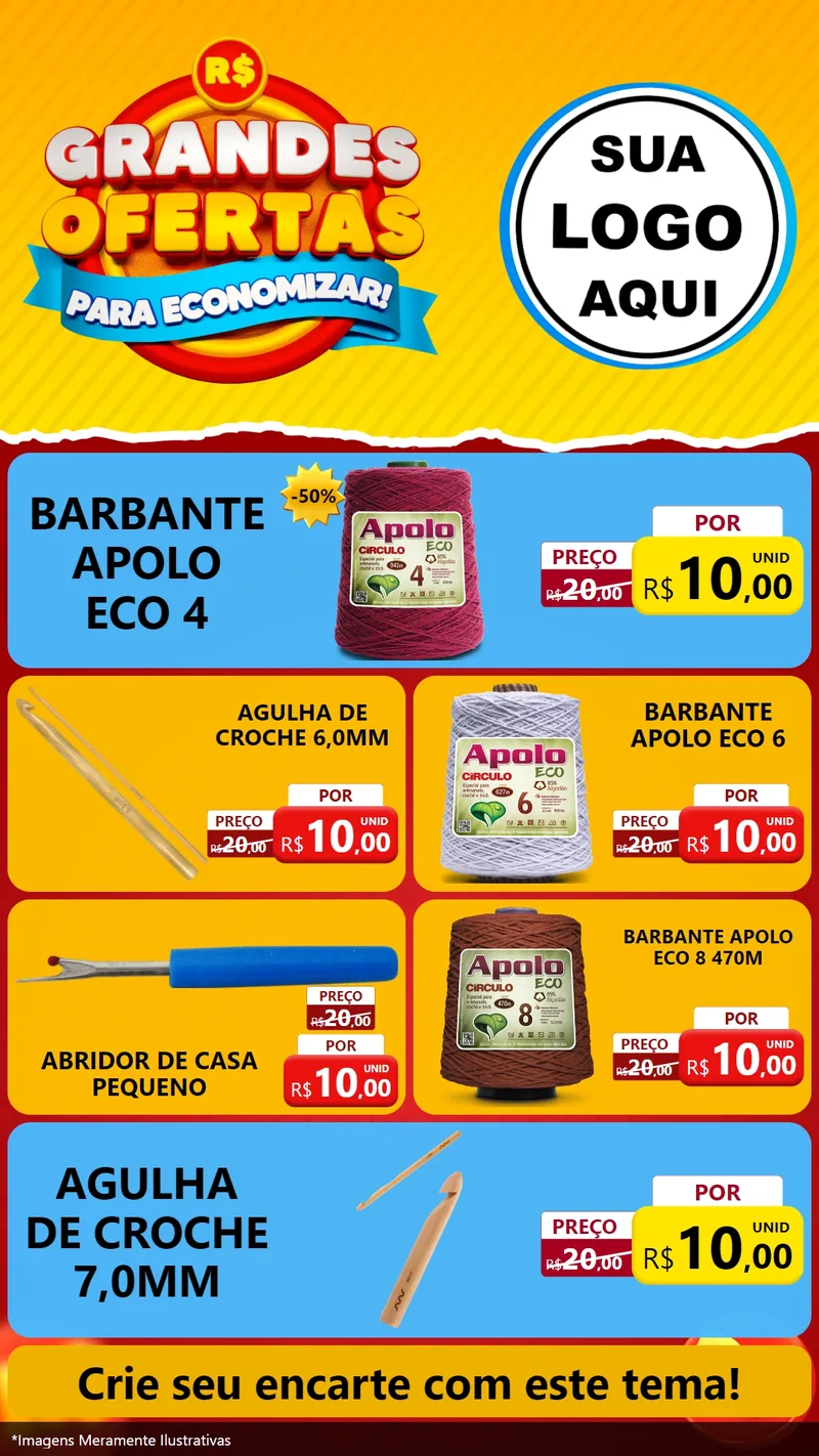 Modelo de TV para TV Vertical com o tema Grandes Ofertas Para Economizar! para Armarinho e Aviamentos