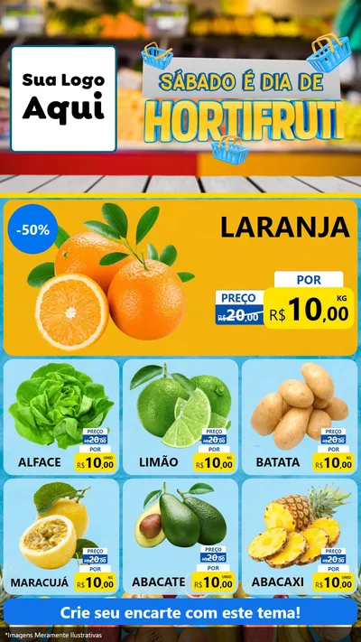 Modelo de Rede Social para Stories com o tema Sábado É Dia de Hortifruti para Hortifrúti