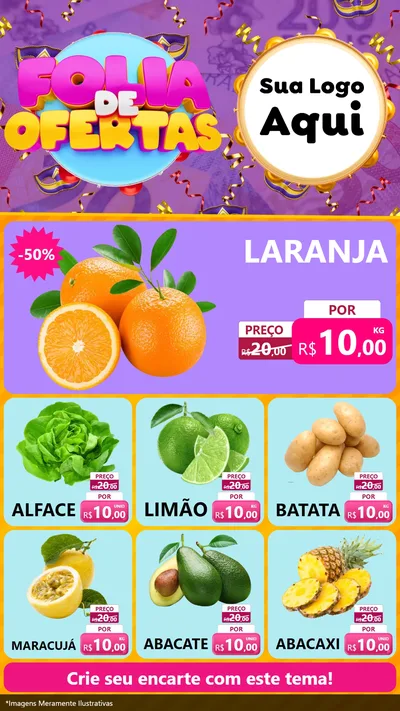 Modelo de Rede Social para Stories com o tema Folia de Ofertas para Hortifrúti