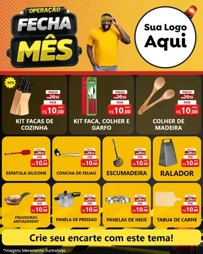 Modelo de Rede Social para Feed Instagram com o tema Operação Fecha Mês para Utilidades Domésticas