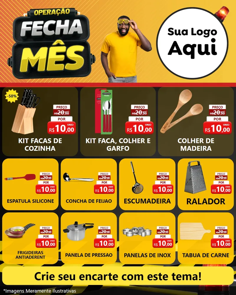 Modelo de Rede Social para Feed Instagram com o tema Operação Fecha Mês para Utilidades Domésticas