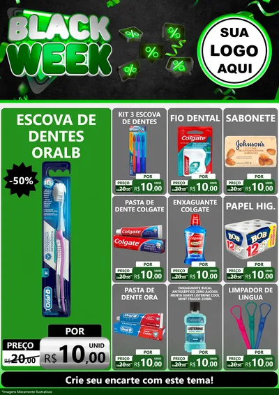 Modelo de Encarte para Encarte A4 Vertical com o tema Black Week para Higiene Pessoal