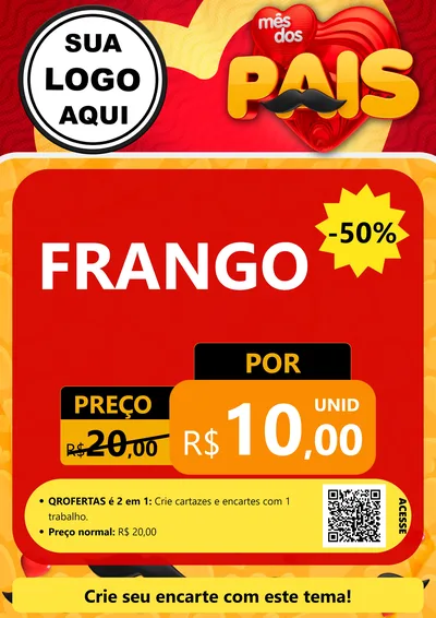 Modelo de Cartaz para Cartaz A4 Vertical com o tema Mês Dos Pais para Assados