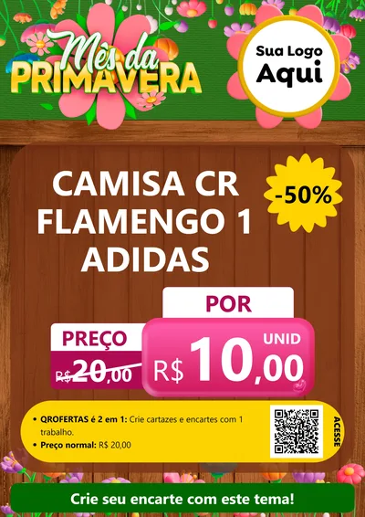 Modelo de Cartaz para Cartaz A4 Vertical com o tema Mês da Primavera para Roupas e acessórios