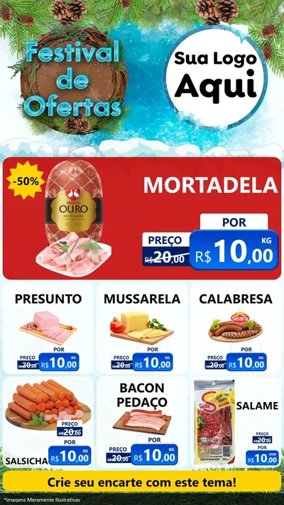 Modelo de Rede Social para Stories com o tema Festival de Ofertas - Inverno para Frios e Laticínios