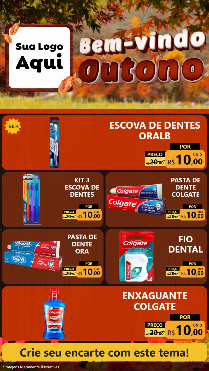 Modelo de TV para TV Vertical com o tema Bem-vindo Outono para Higiene Pessoal