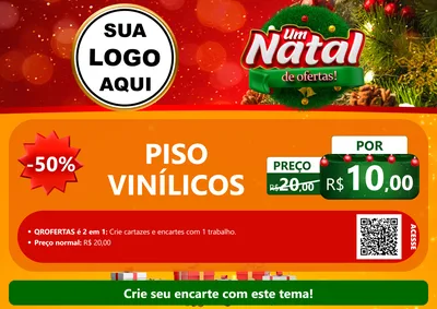 Modelo de Cartaz para Cartaz A4 Horizontal com o tema Um Natal de Ofertas para Material para Construção