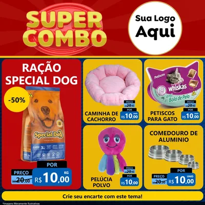 Modelo de Rede Social para Feed Facebook com o tema Super Combo para Pet Shop