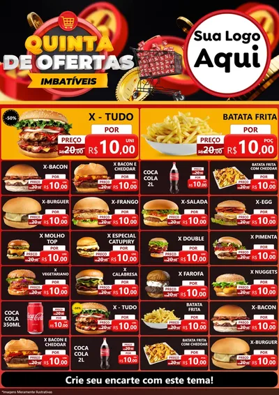 Modelo de Encarte para Encarte A4 Vertical com o tema Quinta de Ofertas Imbatíveis para Hamburgueria
