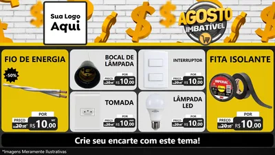 Modelo de TV para TV Horizontal com o tema Agosto imbatível para Materiais Elétricos
