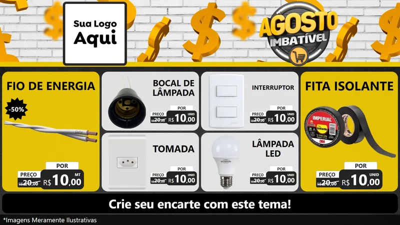 Modelo de TV para TV Horizontal com o tema Agosto imbatível para Materiais Elétricos