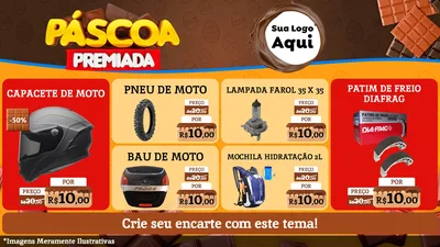 Modelo de TV para TV Horizontal com o tema Páscoa Premiada para Moto peças