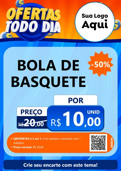 Modelo de Cartaz para Cartaz A4 Vertical com o tema Ofertas Todo Dia para Artigos Esportivos
