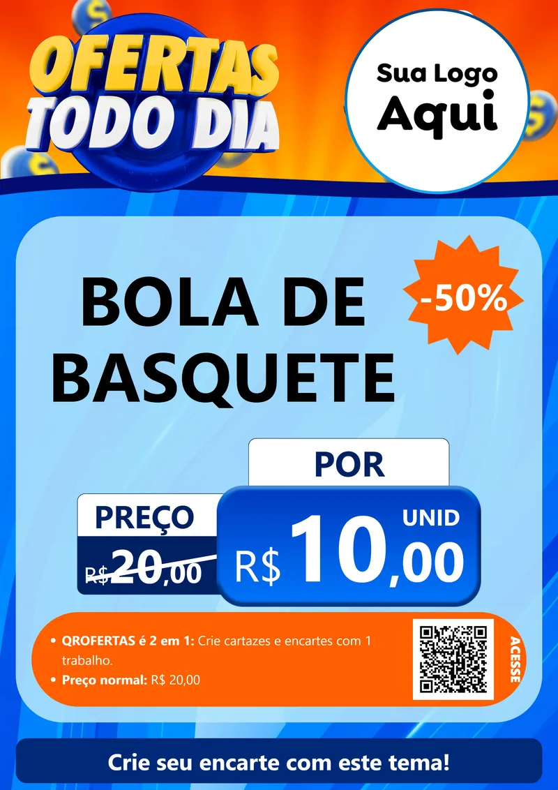 Modelo de Cartaz para Cartaz A4 Vertical com o tema Ofertas Todo Dia para Artigos Esportivos
