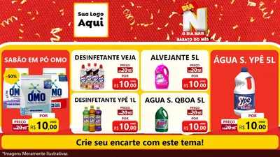 Modelo de TV para TV Horizontal com o tema Dia N o Dia Mais Barato do Mês para Produtos de Limpeza