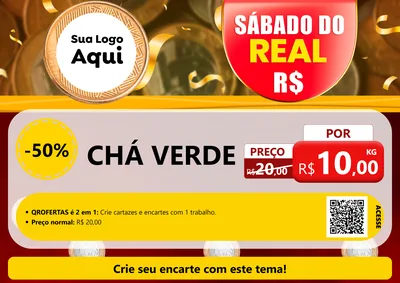 Modelo de Cartaz para Cartaz A4 Horizontal com o tema Sábado do Real para Produtos Naturais