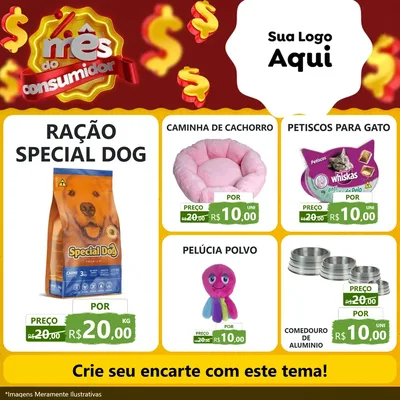 Modelo de Rede Social para Feed Facebook com o tema Mês do consumidor para Pet Shop