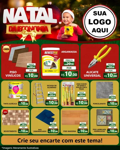 Modelo de Rede Social para Feed Instagram com o tema Natal da Economia para Material para Construção