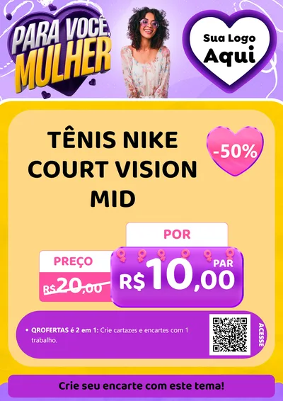Modelo de Cartaz para Cartaz A4 Vertical com o tema Para Você, Mulher para Calçados