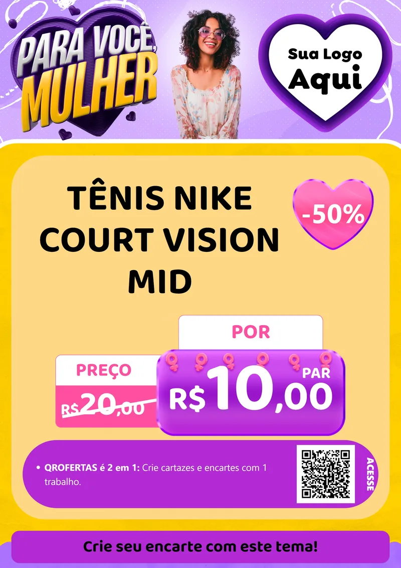 Modelo de Cartaz para Cartaz A4 Vertical com o tema Para Você, Mulher para Calçados