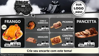 Modelo de TV para TV Horizontal com o tema Black dos Sonhos para Assados