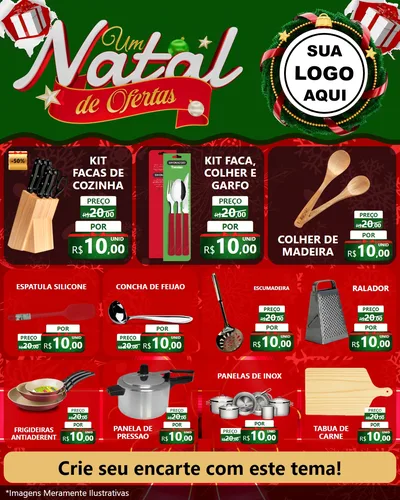 Modelo de Rede Social para Feed Instagram com o tema Um Natal de Ofertas para Utilidades Domésticas