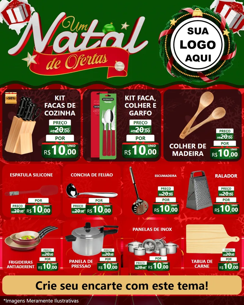 Modelo de Rede Social para Feed Instagram com o tema Um Natal de Ofertas para Utilidades Domésticas