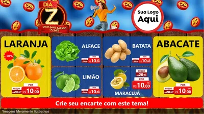 Modelo de TV para TV Horizontal com o tema Dia Z - O Dia Mais Barato Do Mês para Hortifrúti