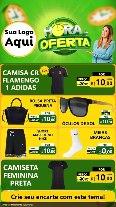 Modelo de TV para TV Vertical com o tema Hora da Oferta para Roupas e acessórios