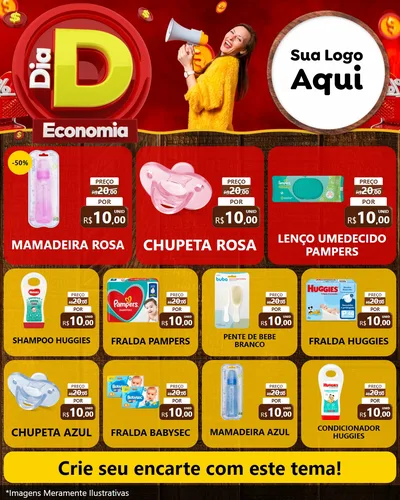 Modelo de Rede Social para Feed Instagram com o tema Dia D Economia para Bebês