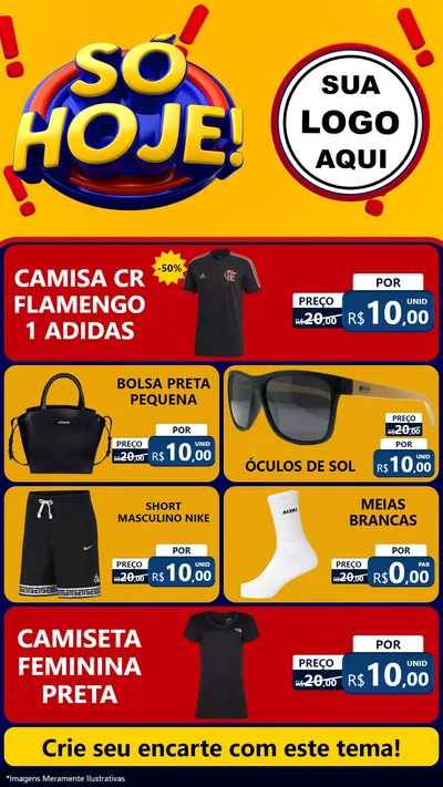 Modelo de TV para TV Vertical com o tema Só Hoje! para Roupas e acessórios