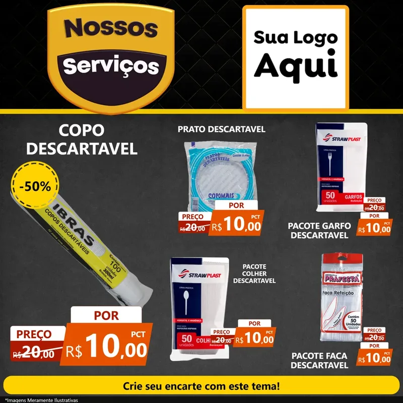 Modelo de Rede Social para Feed Facebook com o tema Nossos Serviços para Embalagens
