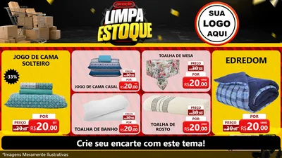Modelo de TV para TV Horizontal com o tema Operação Limpa Estoque para Cama, Mesa e Banho