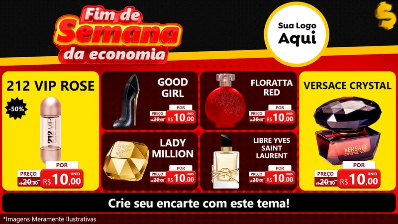 Modelo de TV para TV Horizontal com o tema Fim de Semana da Economia para Perfumes