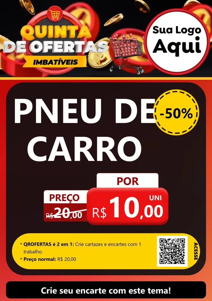 Modelo de Cartaz para Cartaz A4 Vertical com o tema Quinta de Ofertas Imbatíveis para Auto peças