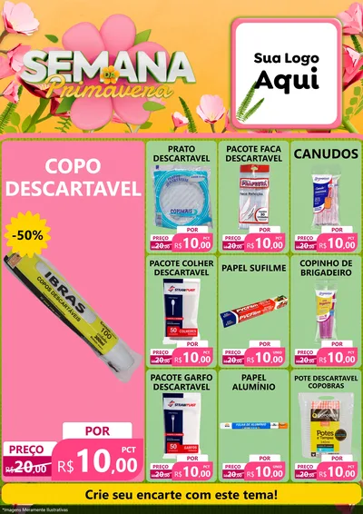 Modelo de Encarte para Encarte A4 Vertical com o tema Semana da Primavera para Embalagens