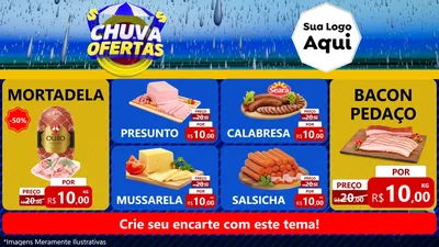 Modelo de TV para TV Horizontal com o tema Chuva de Ofertas para Frios e Laticínios